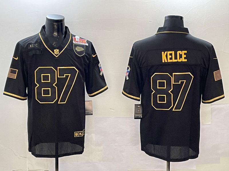Men Kansas City Chiefs 87 Kelce black 2025 Nike Limited NFL Jersey 003